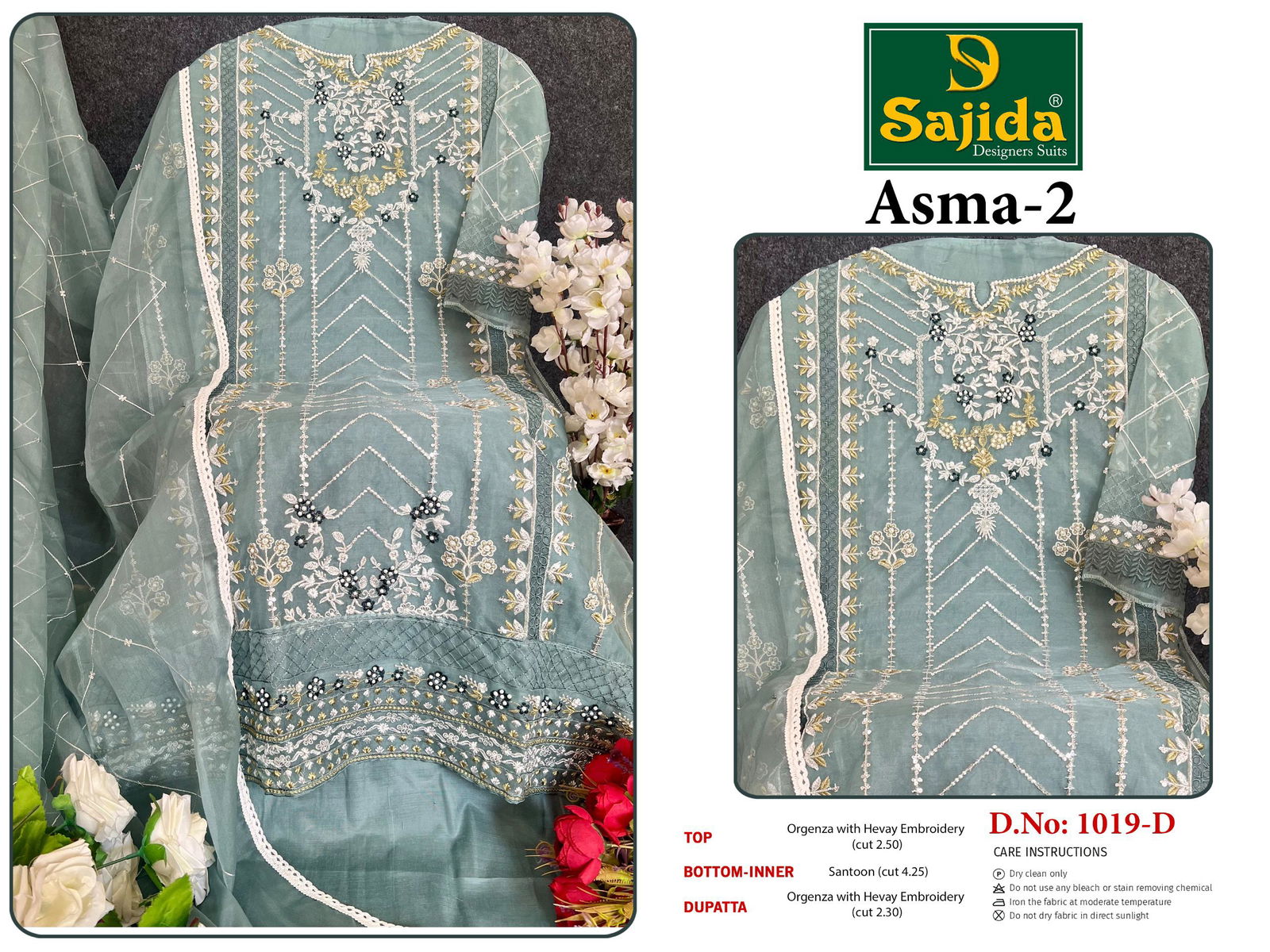 Asma Vol 2 by Sajida Organza Pakistani Salwar Kameez Wholesale In India